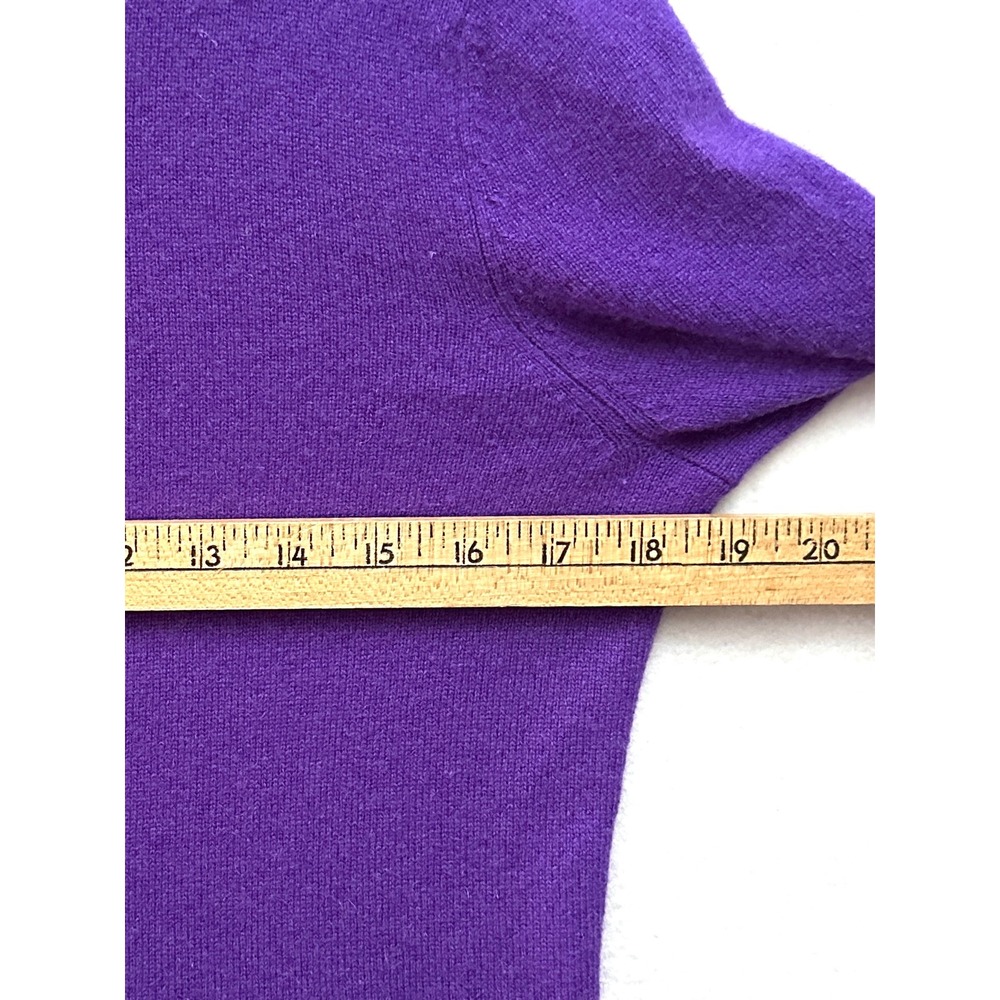 Lord & Taylor M Cashmere Turtleneck Sweater Purple Long Sleeve Knit Top - Picture 8 of 9